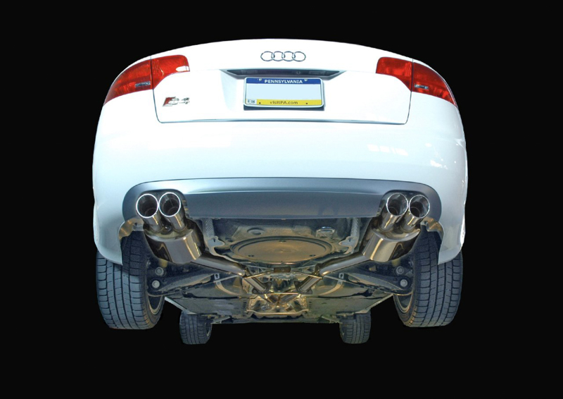 Audi S4 Performance Exhaust - Rear - AWE Tuning - Cat Back, Track Edition, Quad 90mm Slash-cut Tips - Diamond Black - `05-`08
